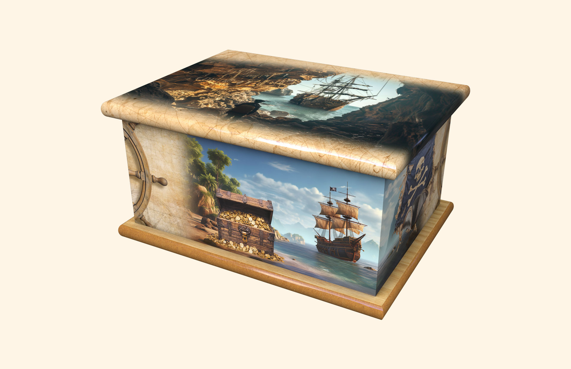 Billy the Pirate adult ashes casket